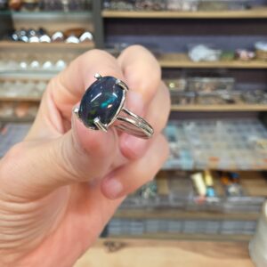 Alternative view of ATEŞ OPAL EL İŞÇİLİĞİ GÜMÜŞ YÜZÜK 2,47GR A26