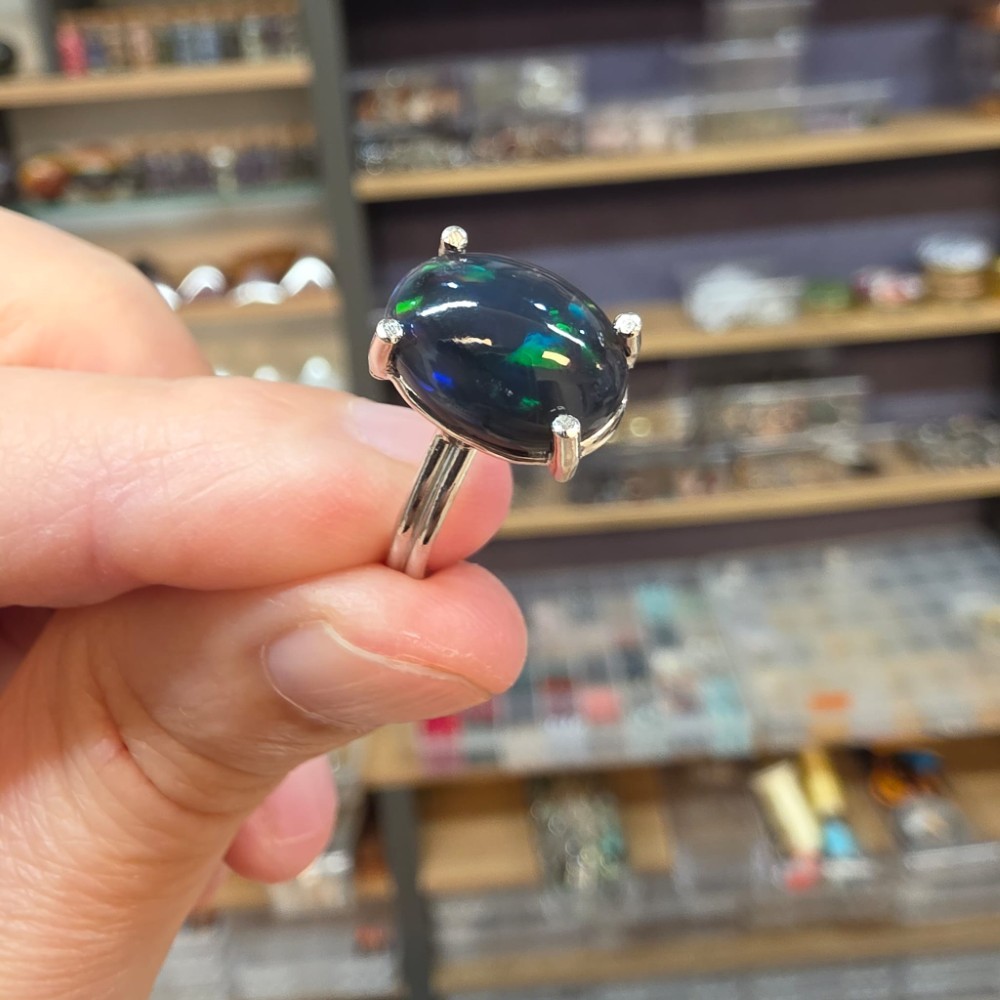 ATEŞ OPAL EL İŞÇİLİĞİ GÜMÜŞ YÜZÜK 2,57GR A24