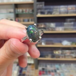 Alternative view of ATEŞ OPAL EL İŞÇİLİĞİ GÜMÜŞ YÜZÜK 2,70GR A22