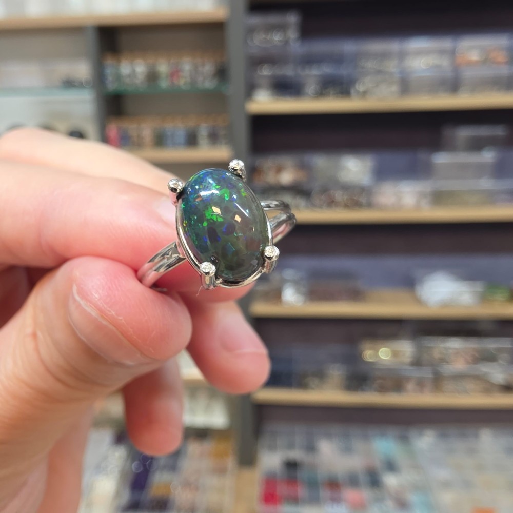ATEŞ OPAL EL İŞÇİLİĞİ GÜMÜŞ YÜZÜK 2,70GR A22