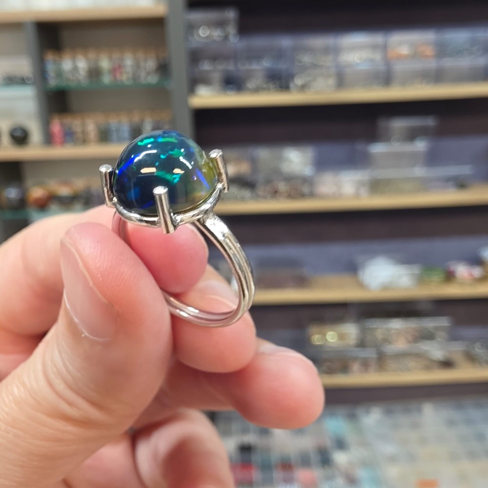 ATEŞ OPAL EL İŞÇİLİĞİ GÜMÜŞ YÜZÜK 2,85GR A21 - Görsel 3