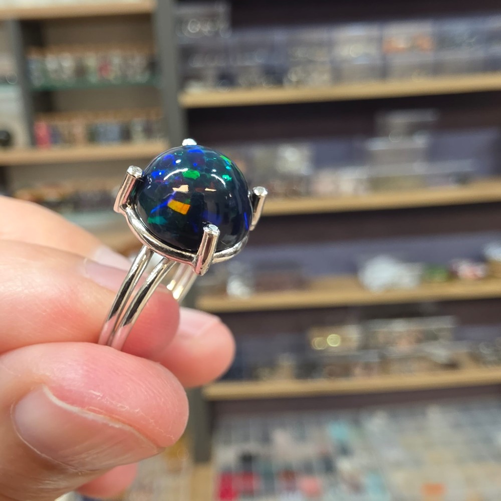 ATEŞ OPAL EL İŞÇİLİĞİ GÜMÜŞ YÜZÜK 2,85GR A21