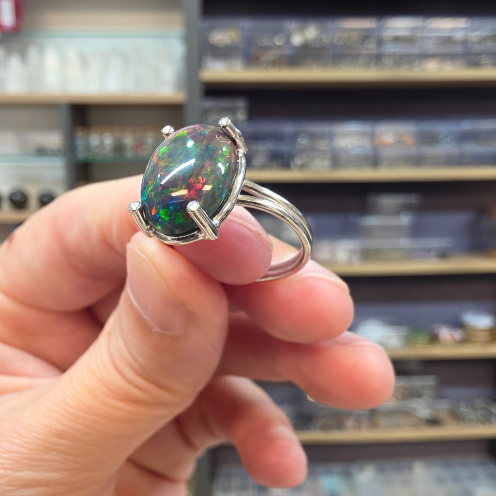 ATEŞ OPAL EL İŞÇİLİĞİ GÜMÜŞ YÜZÜK 2,85GR A33 - Görsel 3