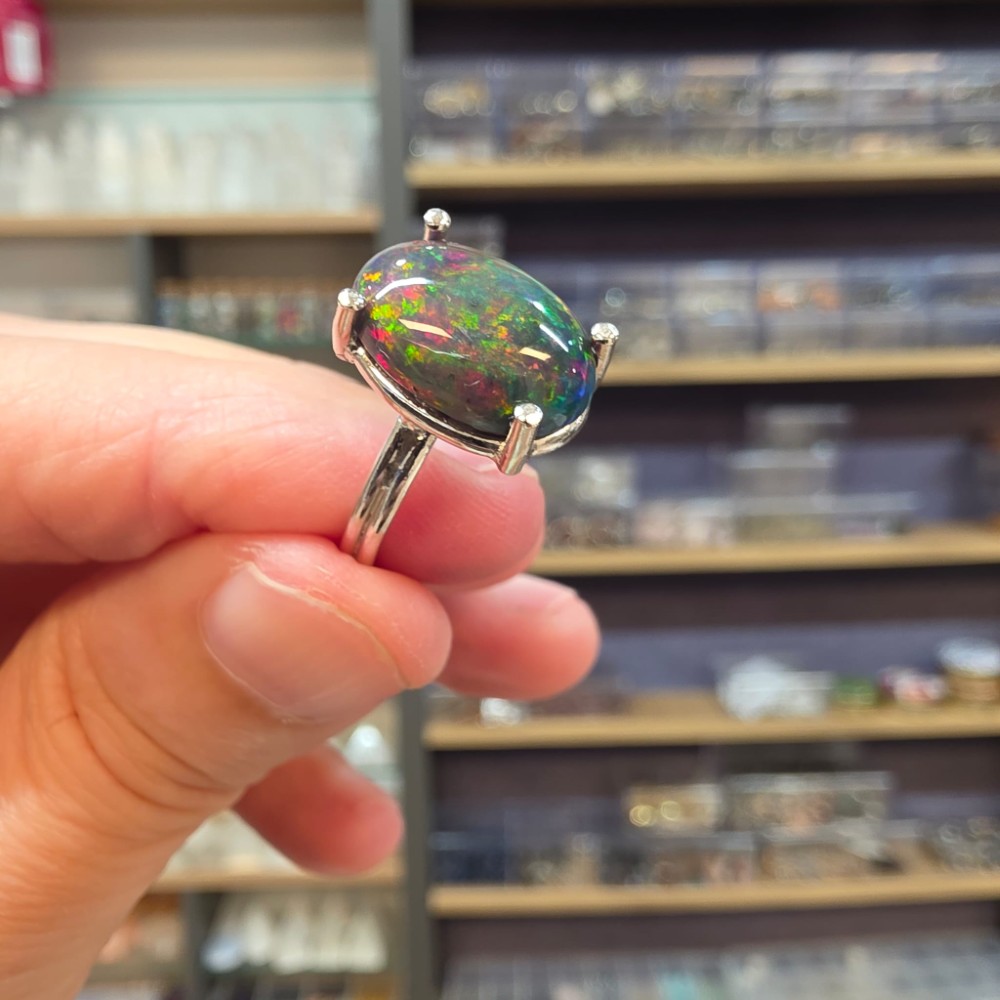 ATEŞ OPAL EL İŞÇİLİĞİ GÜMÜŞ YÜZÜK 2,85GR A33