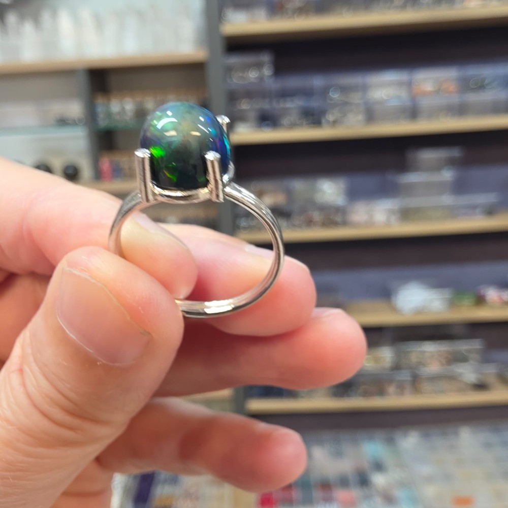 ATEŞ OPAL EL İŞÇİLİĞİ GÜMÜŞ YÜZÜK 2,56GR A34 - Görsel 3
