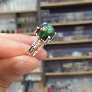 Alternative view of ATEŞ OPAL EL İŞÇİLİĞİ GÜMÜŞ YÜZÜK 2,56GR A34