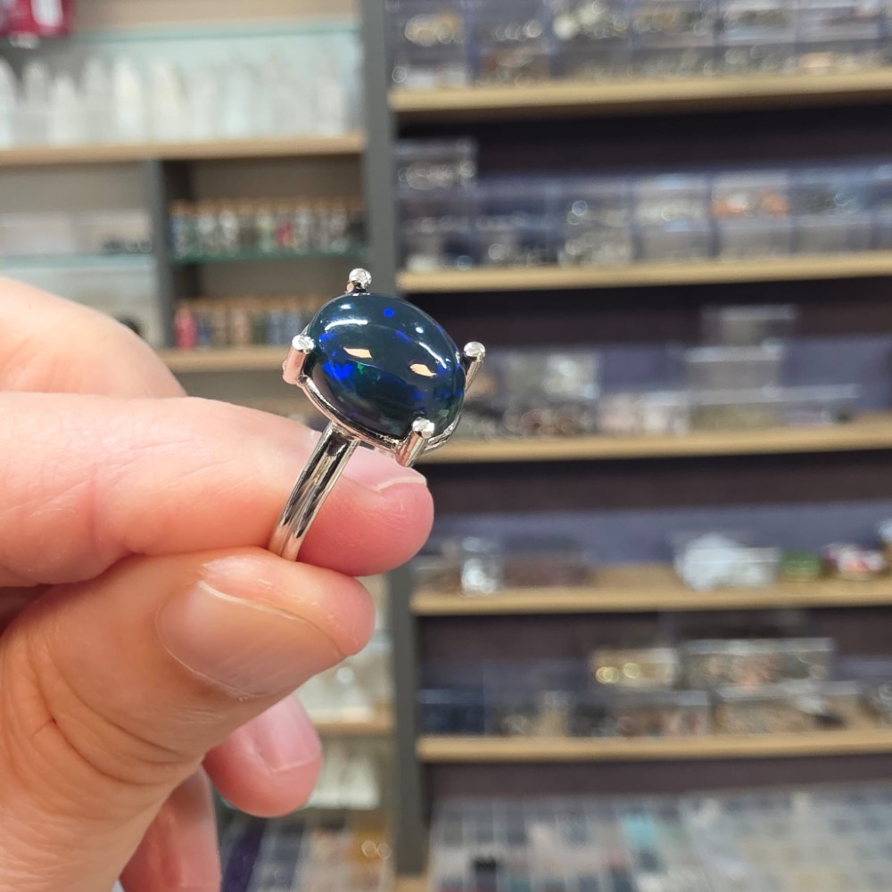 ATEŞ OPAL EL İŞÇİLİĞİ GÜMÜŞ YÜZÜK 2,43GR A28