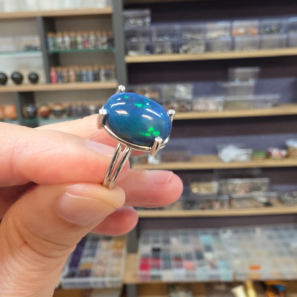 ATEŞ OPAL EL İŞÇİLİĞİ GÜMÜŞ YÜZÜK 2,90GR A27