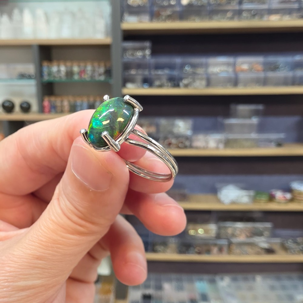 ATEŞ OPAL EL İŞÇİLİĞİ GÜMÜŞ YÜZÜK 2,59GR A40