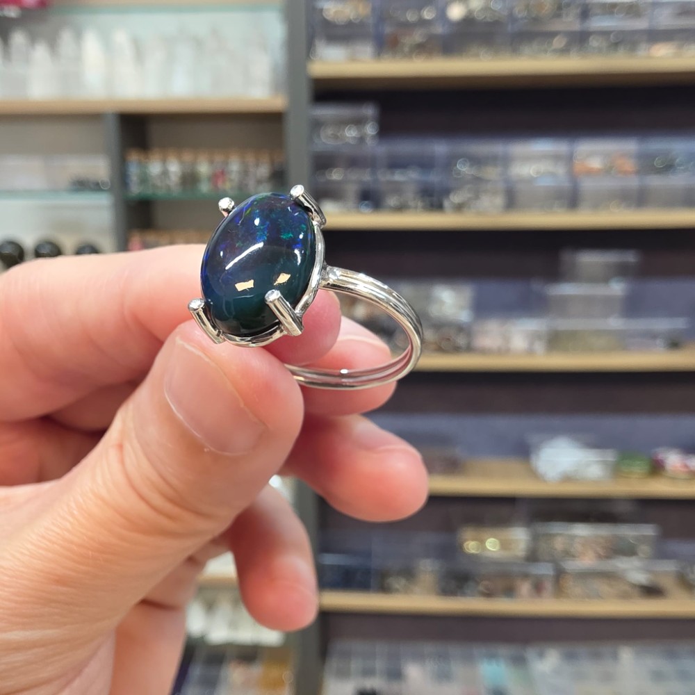 ATEŞ OPAL EL İŞÇİLİĞİ GÜMÜŞ YÜZÜK 3,03GR A39 - Görsel 2
