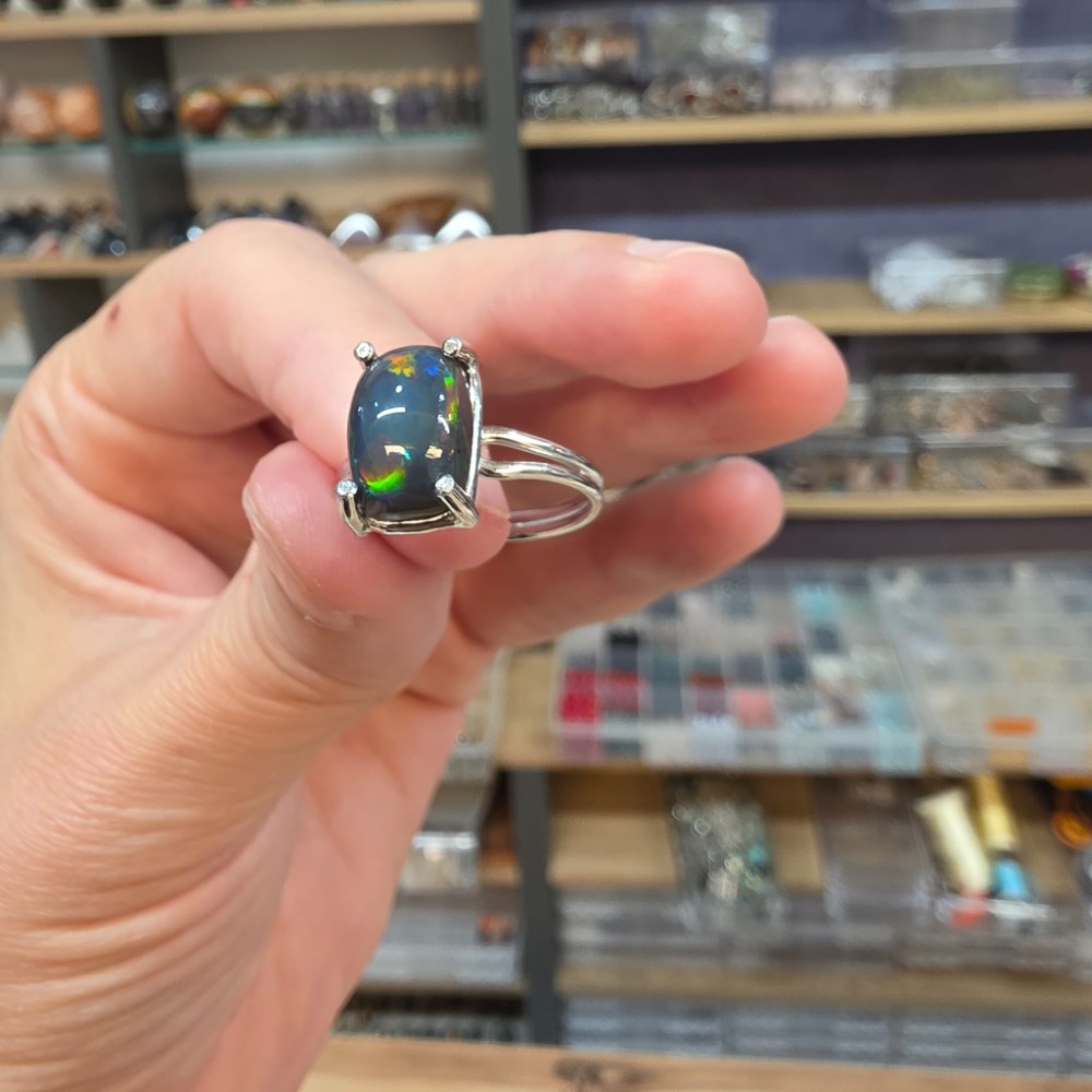 ATEŞ OPAL EL İŞÇİLİĞİ GÜMÜŞ YÜZÜK 2,58GR A37 - Görsel 3