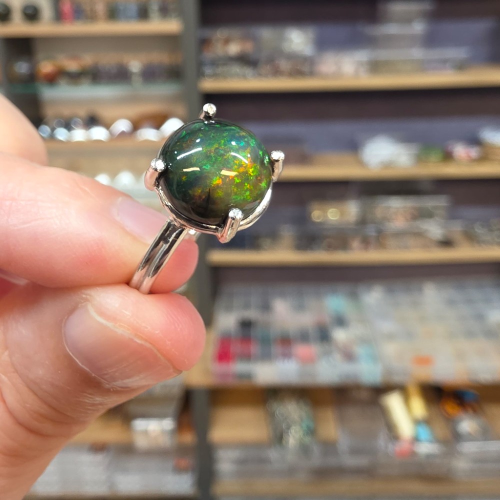 ATEŞ OPAL EL İŞÇİLİĞİ GÜMÜŞ YÜZÜK 2,84GR A36