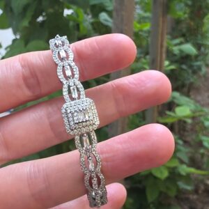 Alternative view of GÜMÜŞ KLİPSLİ ORİJİNAL ZİRKON TAŞLI BİLEKLİK 16-19CM 13,25GR G1