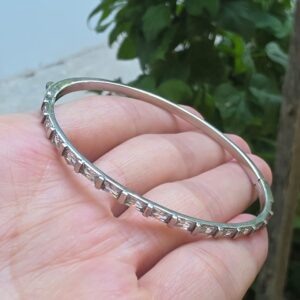 GÜMÜŞ KLİPSLİ ORİJİNAL ZİRKON TAŞLI BİLEKLİK 16-19CM 9,90GR G11