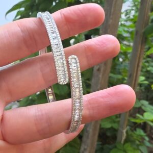 GÜMÜŞ KLİPSLİ ORİJİNAL ZİRKON TAŞLI BİLEKLİK 16-19CM 14,45GR G9 - Görsel 2