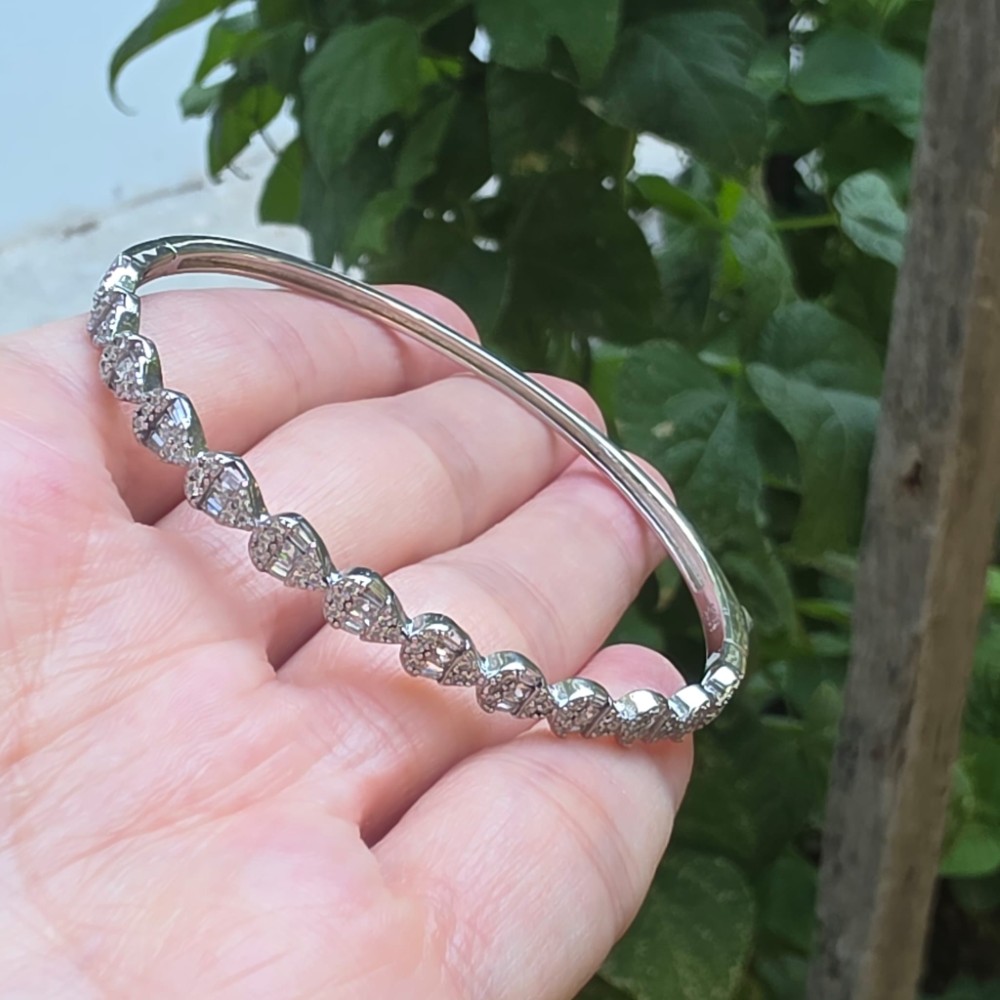 GÜMÜŞ KLİPSLİ ORİJİNAL ZİRKON TAŞLI BİLEKLİK 16-19CM 9,90GR G6