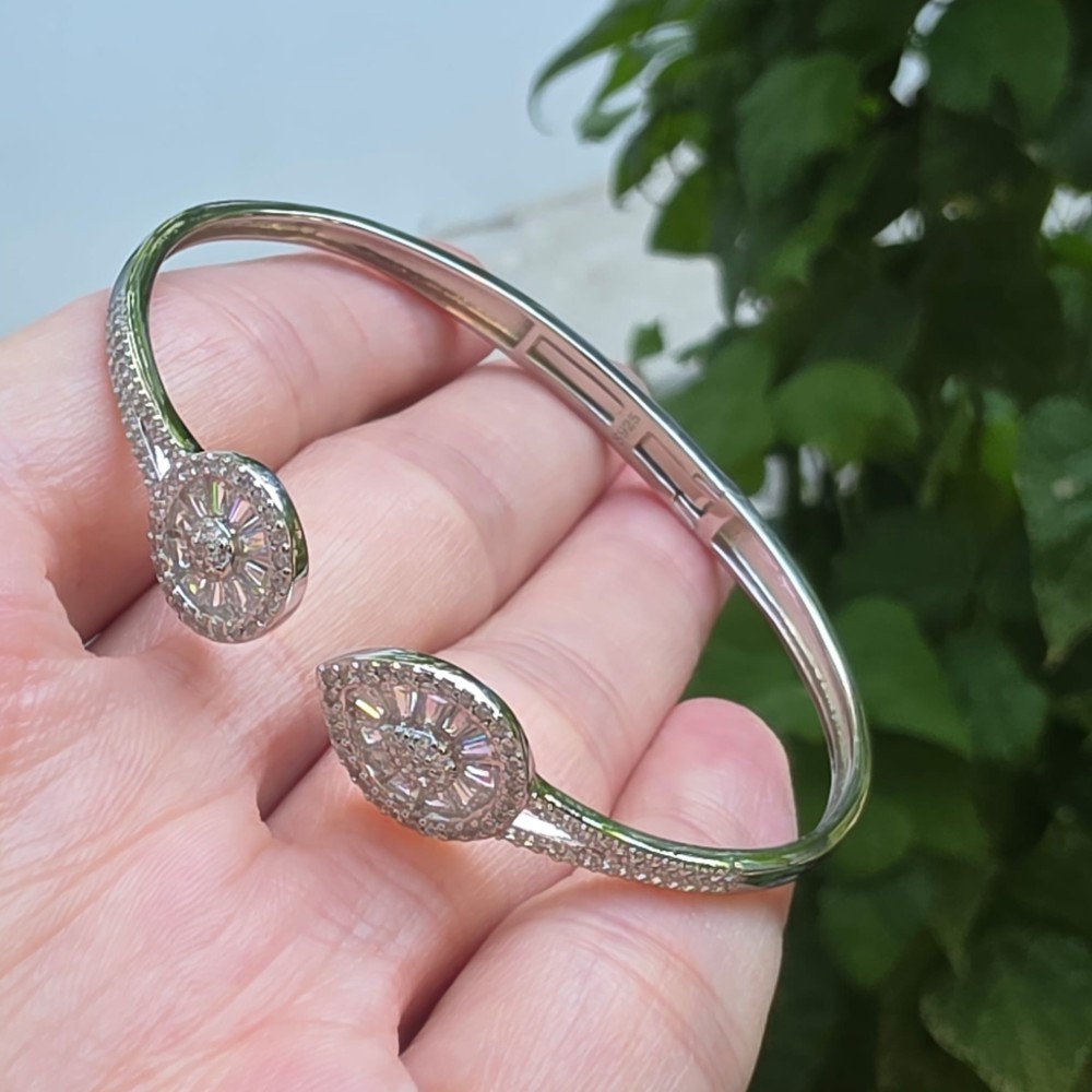 GÜMÜŞ KLİPSLİ ORİJİNAL ZİRKON TAŞLI BİLEKLİK 16-19CM 10,75GR G4