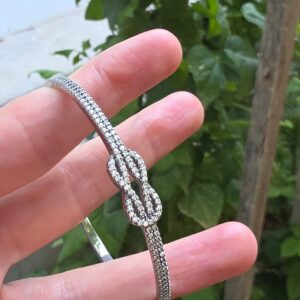 Alternative view of GÜMÜŞ KLİPSLİ ORİJİNAL ZİRKON TAŞLI BİLEKLİK 16-19CM 10,15GR G5