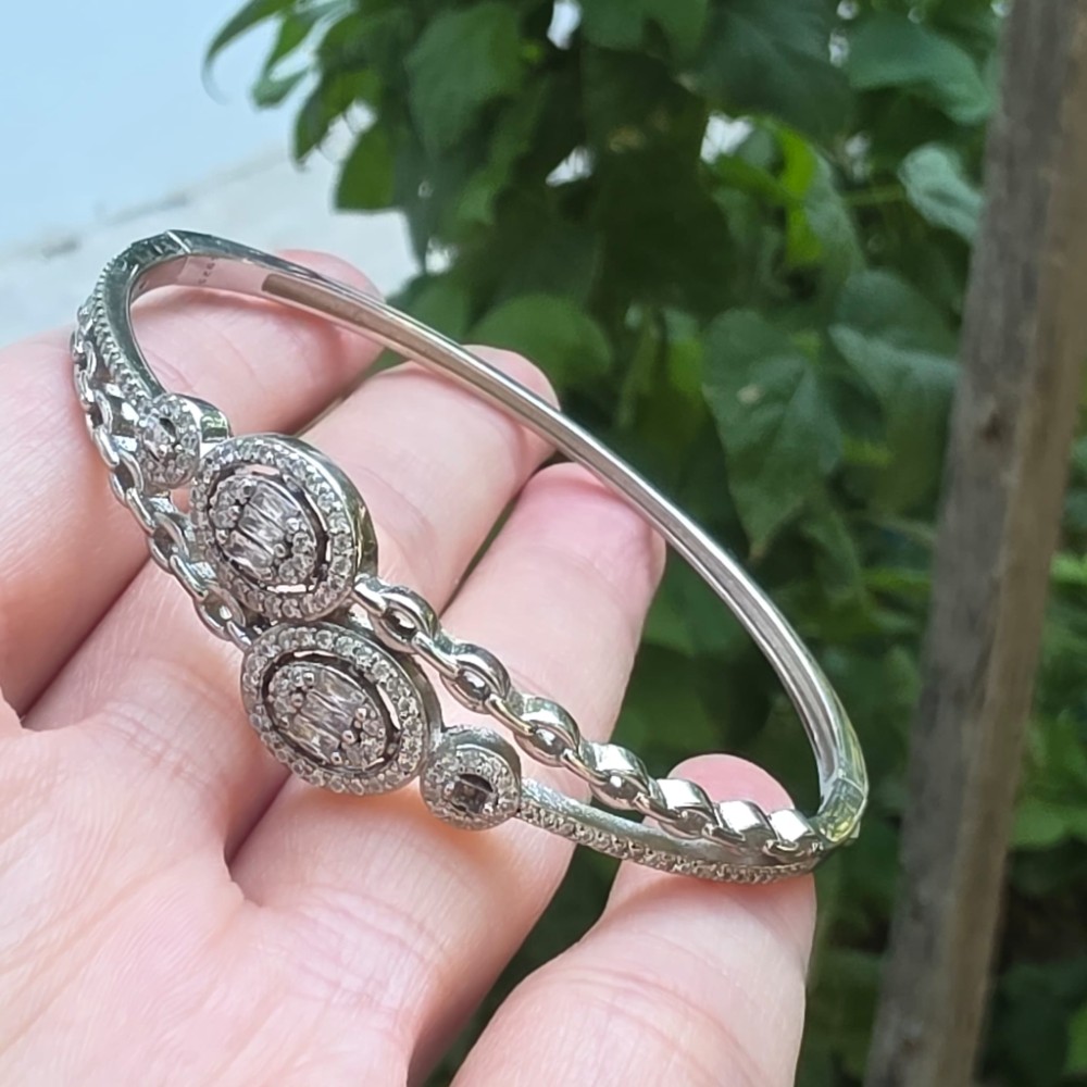 GÜMÜŞ KLİPSLİ ORİJİNAL ZİRKON TAŞLI BİLEKLİK 16-19CM 13,35GR G2