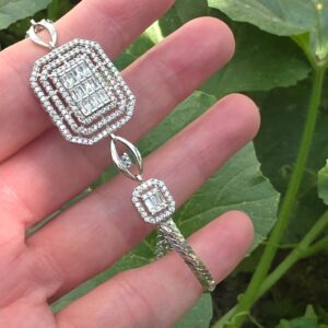 GÜMÜŞ KLİPSLİ ORİJİNAL ZİRKON TAŞLI BİLEKLİK 16-19CM 7,90GR G15