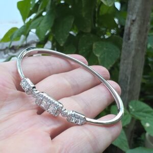 GÜMÜŞ KLİPSLİ ORİJİNAL ZİRKON TAŞLI BİLEKLİK 16-19CM 10,44GR G2