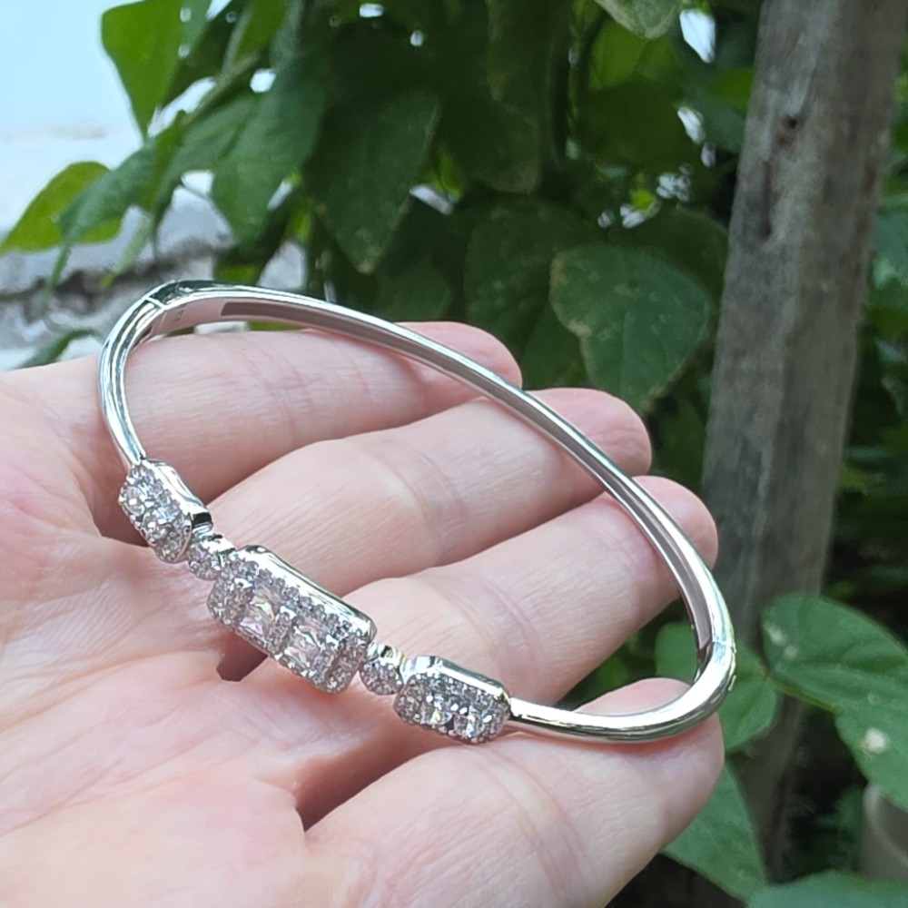GÜMÜŞ KLİPSLİ ORİJİNAL ZİRKON TAŞLI BİLEKLİK 16-19CM 10,44GR G2
