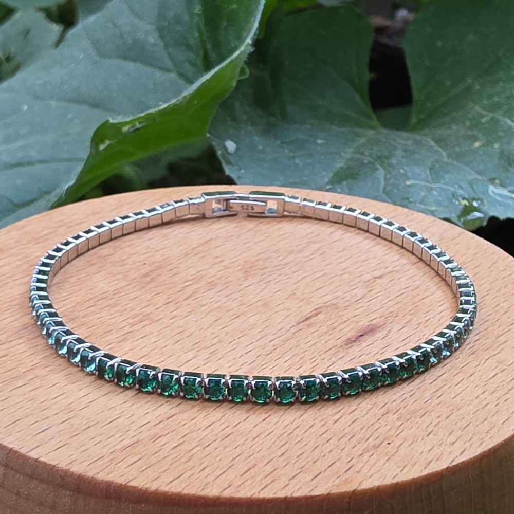 GÜMÜŞ SU YOLU ZİRKON TAŞLI BİLEKLİK 16-18CM 6,12GR G4