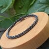 SİYAH MOZANİT MÜCEVHER GÜMÜŞ BİLEKLİK 16-18CM 9,10GR