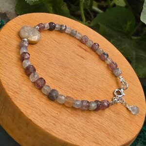 RUTİL KUVARS+AKİK GÜMÜŞ APARATLI BİLEKLİK 16-19CM