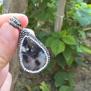 DENTRİL OPAL AA KALİTE GÜMÜŞ KOLYE UCU D15
