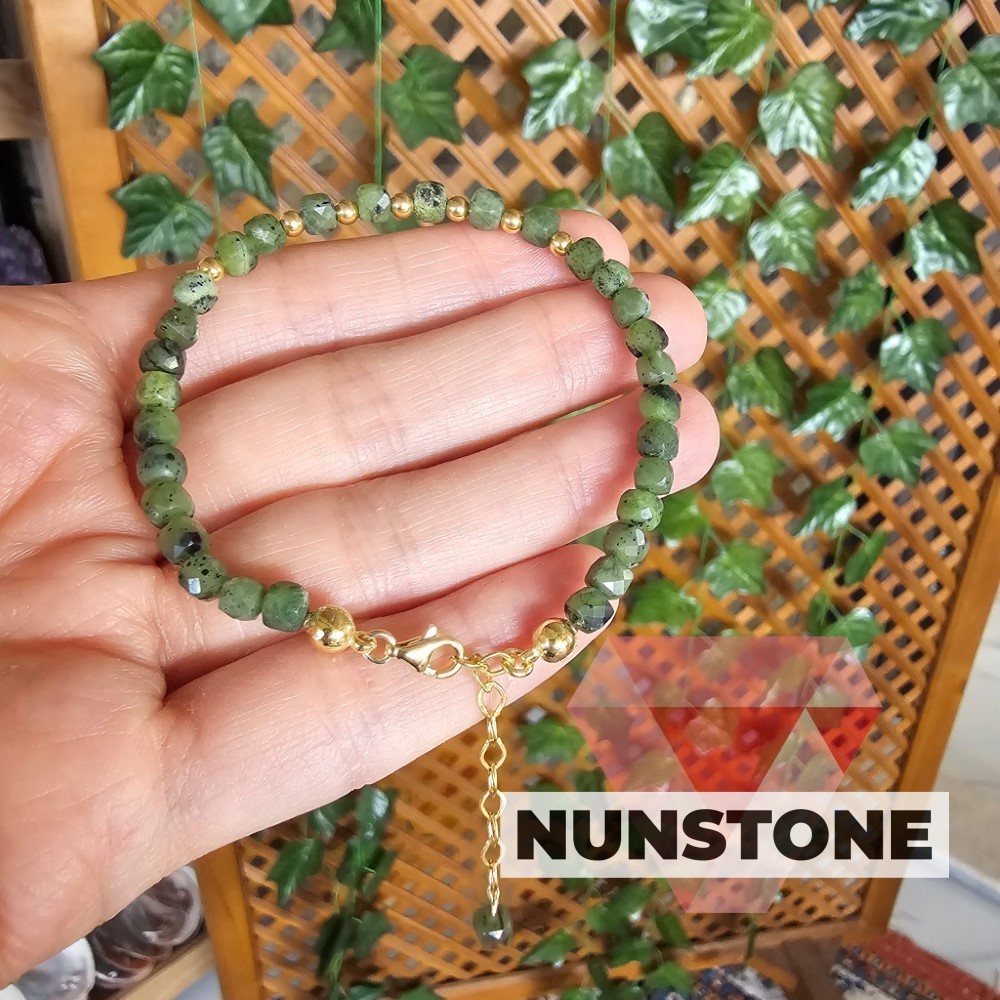 ZOİSİT AA KALİTE 4 MM KÜP KESİM GÜMÜŞ BİLEKLİK