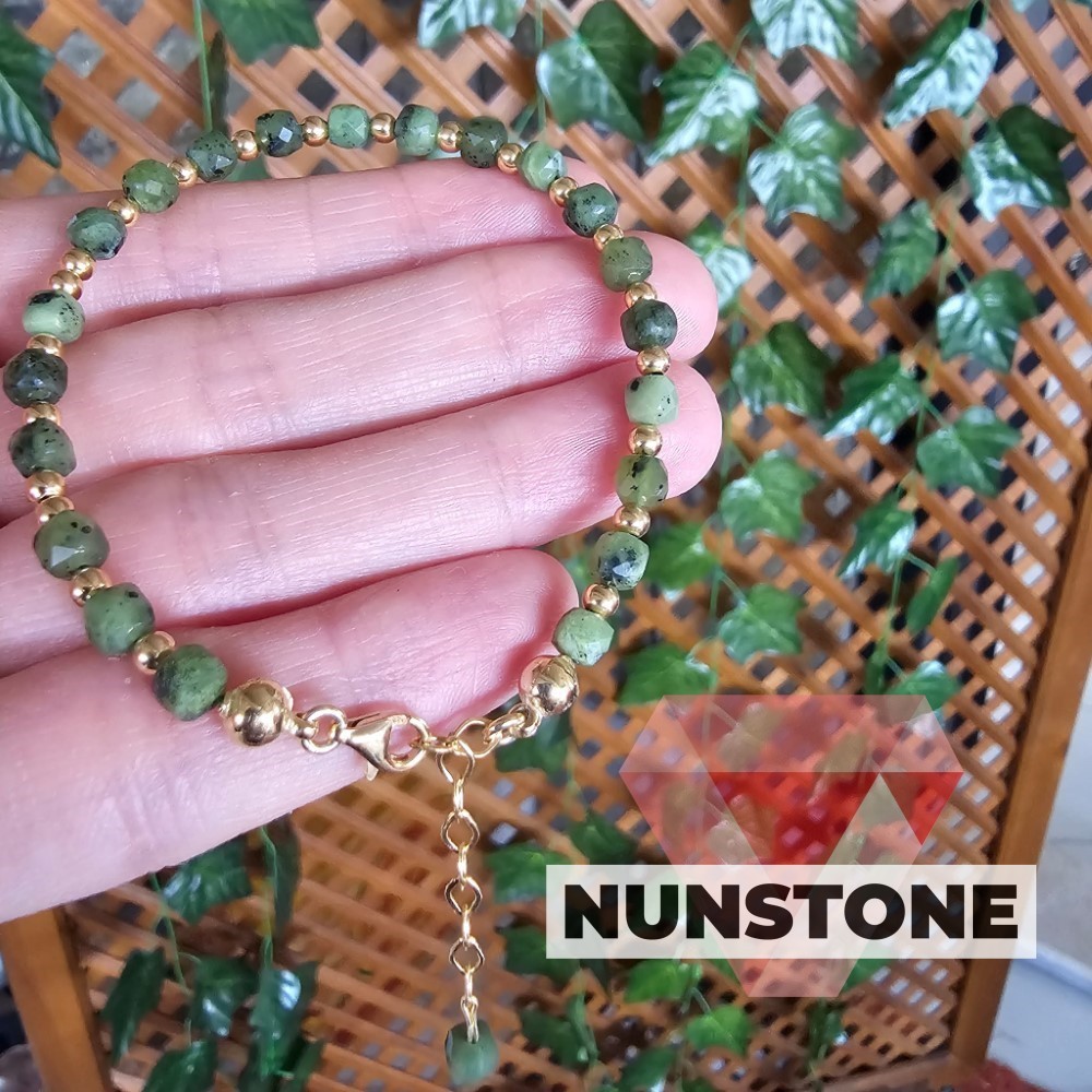 ZOİSİT AA KALİTE 4 MM KÜP KESİM GÜMÜŞ BİLEKLİK