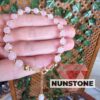 GÜL KUVARS AA KALİTE  4MM FASET KESİM GÜMÜŞ BİLEKLİK